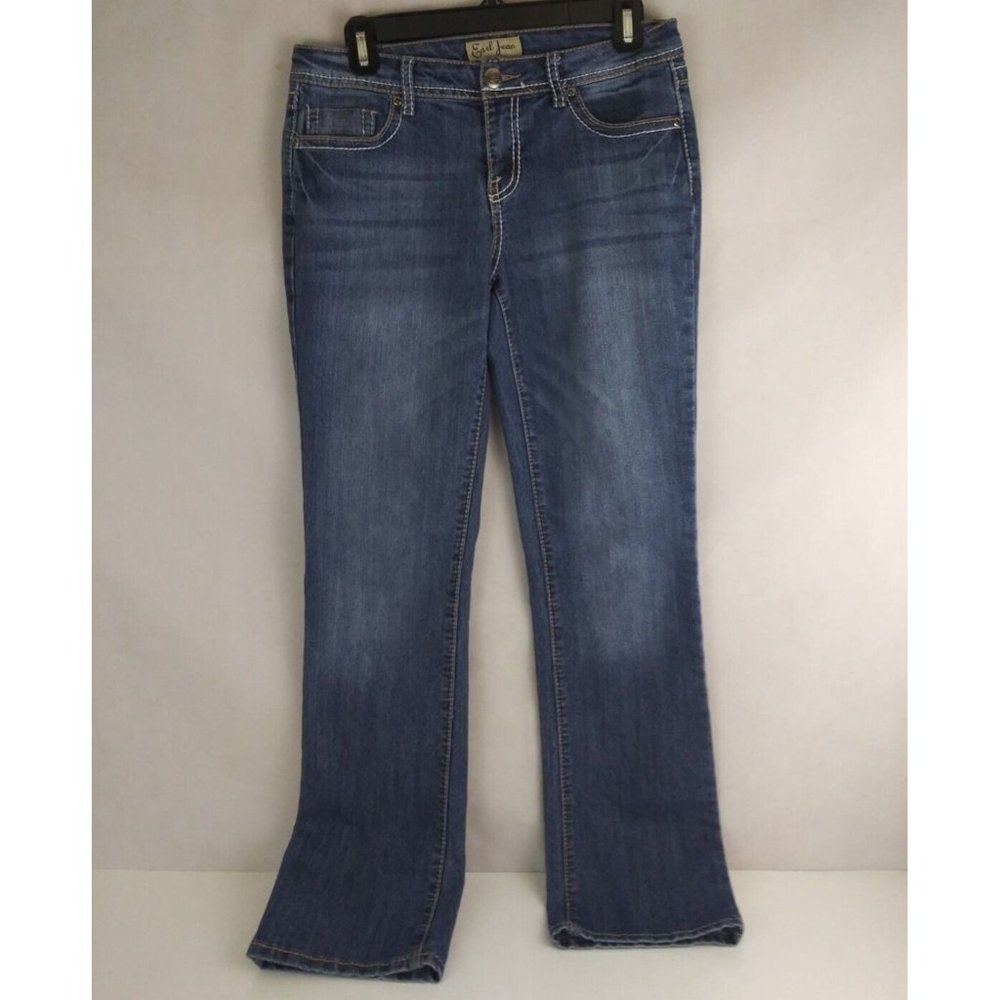 Earl Jeans Women's Distressed Whiskered Embroidered Bootcut Jeans Size 6